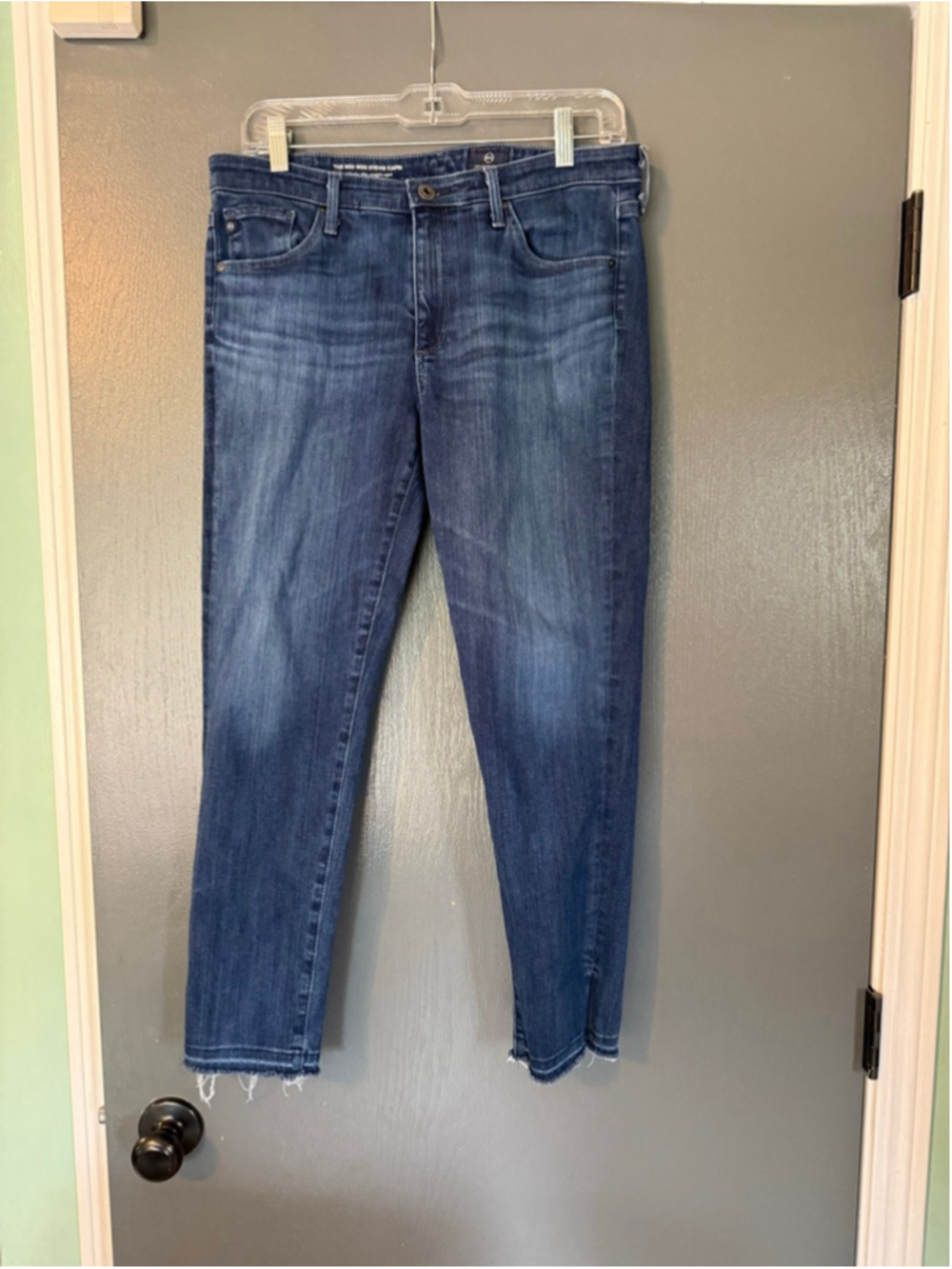 Women's AG Adriano Goldschmied Blue Mid-Rise Stevie Capri Jeans Size 29